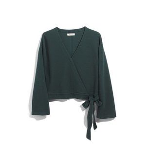 Madewell Green bell-sleeve wrap top